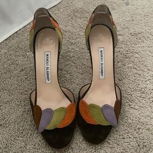 Multi color Manolo Blahnik Nalita heel